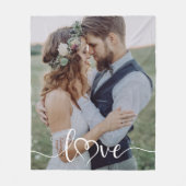 Liefde kalligrafie hart foto fleece deken (Voorkant)