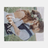 Liefde kalligrafie hart foto fleece deken (Voorkant (Horizontaal))