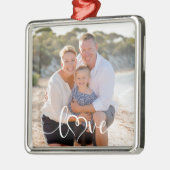 Liefde kalligrafie hart foto metalen ornament (Links)