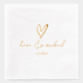 Liefde Kalligrafie Hart ID940 Folie Servetten (Voorkant)