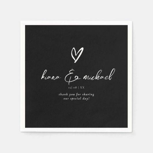 Liefde kalligrafie Hartelijk dank dat je hoort wat Servet (Voorkant)