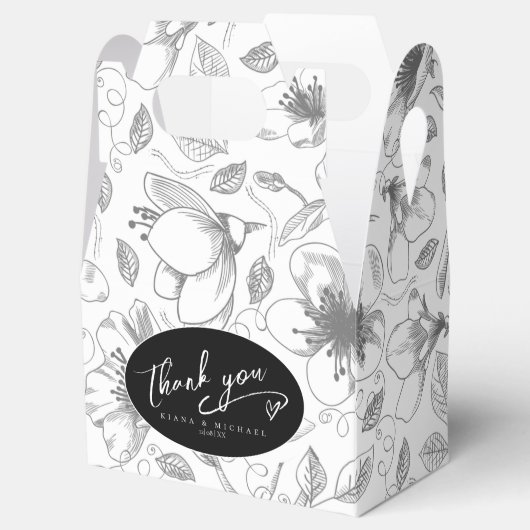 Liefde kalligrafie Hartelijk dank voor uw zwarte I Bedankdoosjes (Geopend)