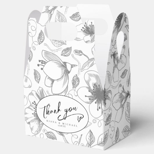 Liefde kalligrafie Hartelijk dank voor uw zwarte I Bedankdoosjes (Geopend)