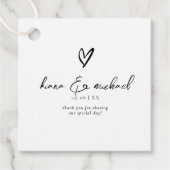 Liefde kalligrafie Hartelijk dank zwart B&W ID940 Bedankjes Labels (Voorkant)