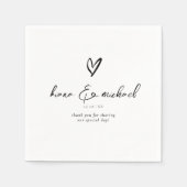 Liefde kalligrafie Hartelijk dank zwart B&W ID940 Servet (Voorkant)