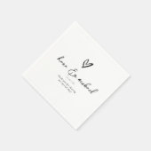 Liefde kalligrafie Hartelijk dank zwart B&W ID940 Servet (Hoek)