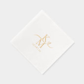 Liefde Kalligrafie Initialen Hart Swash ID940 Folie Servetten (Rechts)