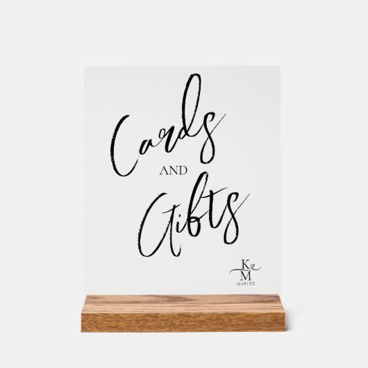 Liefde kalligrafie-Kaarten & cadeaus Heart Black I Acryl Bord (Voorkant)