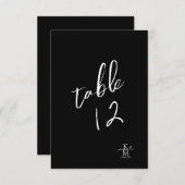 Liefde kalligrafie Tabelnummer Wit B&W ID940 Kaart (Voorkant / Achterkant)