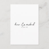 Liefde kalligrafie Wedding Details B&W ID940 Informatiekaartje (Achterkant)