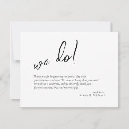 Liefde kalligrafie Wedding Foto: Dank je B&W ID940 Bedankkaart