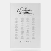 Liefde Kalligrafie Welkom Zitkaart B&W ID940 Acryl Bord (Voorkant)