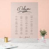 Liefde Kalligrafie Welkom Zitkaart B&W ID940 Acryl Bord (Huwelijk)