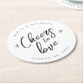 Liefde kalligrafiekers Harten Zwarte B&W ID940 Ronde Kartonnen Onderzetter (Gebogen)