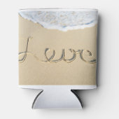 Liefde karbonade op het strand blikjeskoeler (Voorkant)