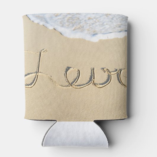 Liefde karbonade op het strand blikjeskoeler (Achterkant)