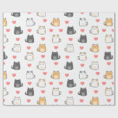 Liefde, kat cadeaupapier (Vlak)