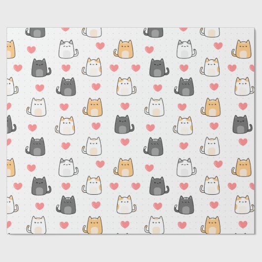 Liefde, kat cadeaupapier (Vlak)