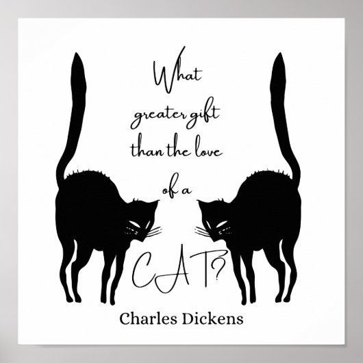 Liefde kat - citaat Charles Dickens Poster (Voorkant)
