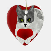 Liefde kat keramisch ornament (Rechts)