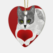 Liefde kat keramisch ornament (Links)