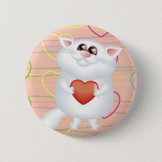 Liefde Kat knop Ronde Button 5,7 Cm (Voorkant)