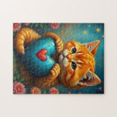 Liefde Kat Legpuzzel (Horizontaal)