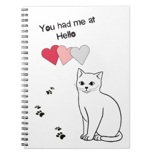 Liefde kat met Notitieboek voor harten en schilder