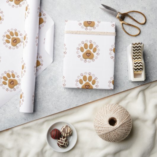 Liefde Kat Poot Cadeaupapier (Crafts)