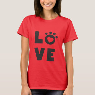Liefde Kat Poot Hart Mop Kat Moeders Design T-shirt