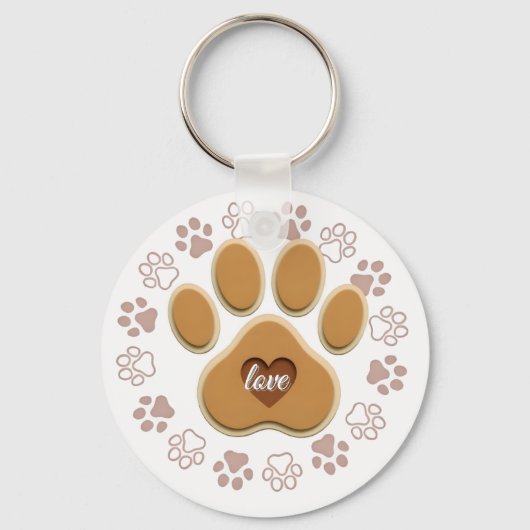 Liefde Kat Poot Sleutelhanger (Voorkant)