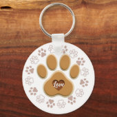 Liefde Kat Poot Sleutelhanger (Achterkant)
