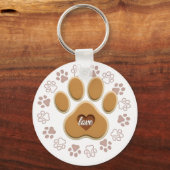 Liefde Kat Poot Sleutelhanger (Voorkant)