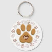 Liefde Kat Poot Sleutelhanger (Achterkant)