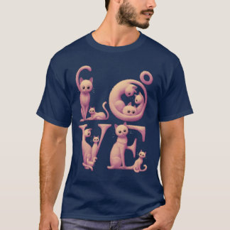 Liefde Kat Roze vintage T-shirt