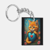 Liefde Kat Sleutelhanger (Voorkant Links)