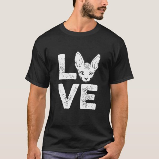 Liefde Kat Sphynx Kat T-shirt (Voorkant)