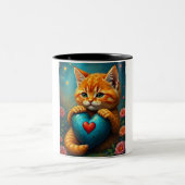 Liefde Kat Tweekleurige Koffiemok (Center)