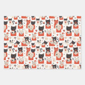Liefde kat wrapping papier set inpakpapier vel (Voorkant)