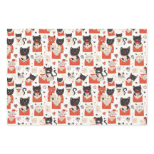 Liefde kat wrapping papier set