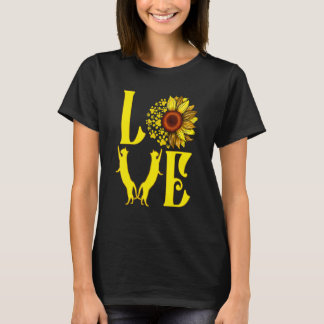 Liefde Kat Zonnebloem Kat T-shirt