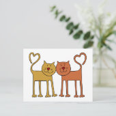 Liefde katten briefkaart (Staand voorkant)