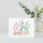 Liefde katten briefkaart (Staand voorkant)