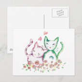 Liefde katten briefkaart (Voorkant / Achterkant)