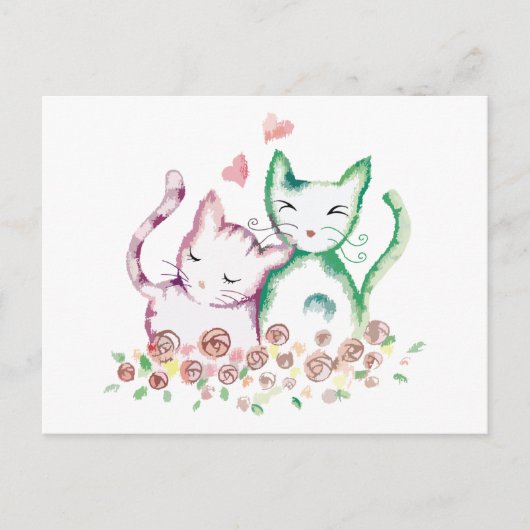 Liefde katten briefkaart (Voorkant)