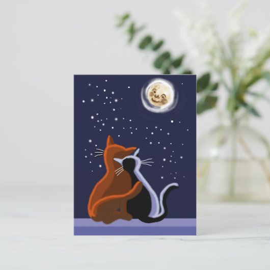 Liefde katten briefkaart (Staand voorkant)