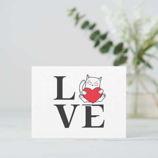 Liefde katten briefkaart (Staand voorkant)