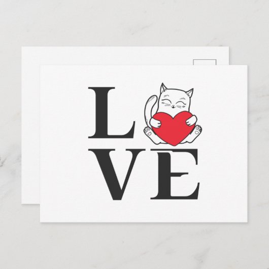 Liefde katten briefkaart (Voorkant / Achterkant)