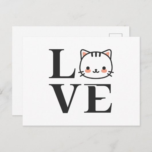 Liefde katten briefkaart (Voorkant / Achterkant)