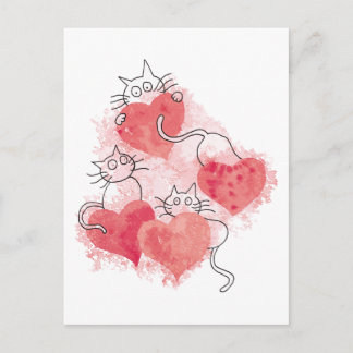Liefde katten briefkaart